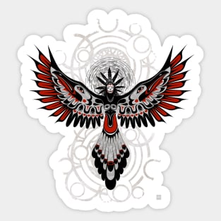 Native Divine Crow Woman Sticker